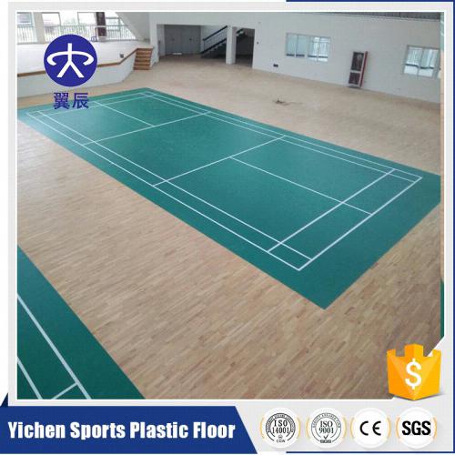 羽毛球館PVC運(yùn)動地板，羽毛球場運(yùn)動地板施工安裝效果